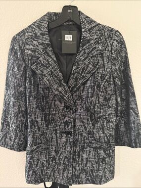 Classiques Entier Black & Gray Patterned Blazer Jacket